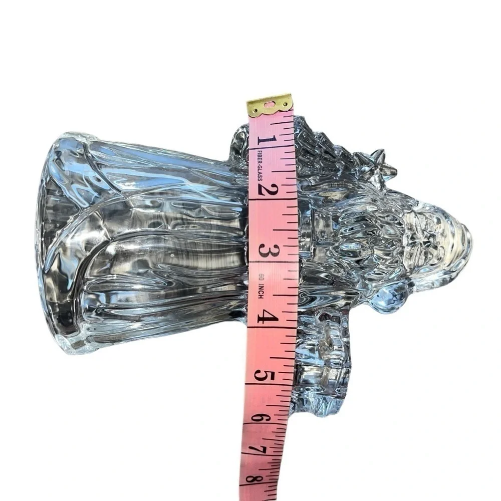 Santa-Lead Crystal Candle Holder, International Silver Company Crystal Santa